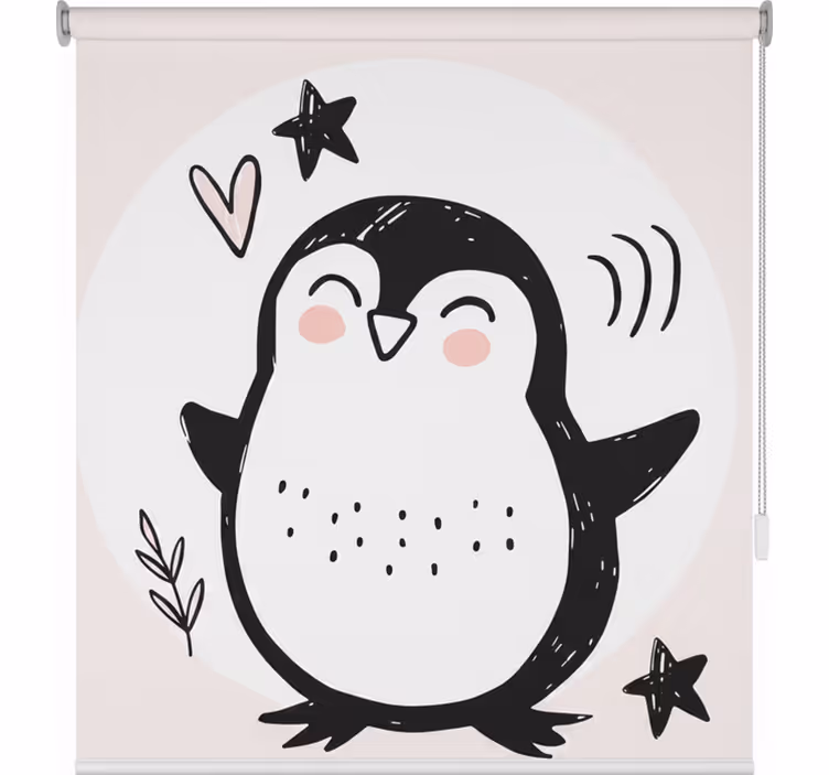 Çocuk odası stor perde sevimli penguen çizimi - TenStickers