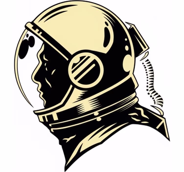 Çocuk odası stor perde - vintage monokrom astronot - TenStickers