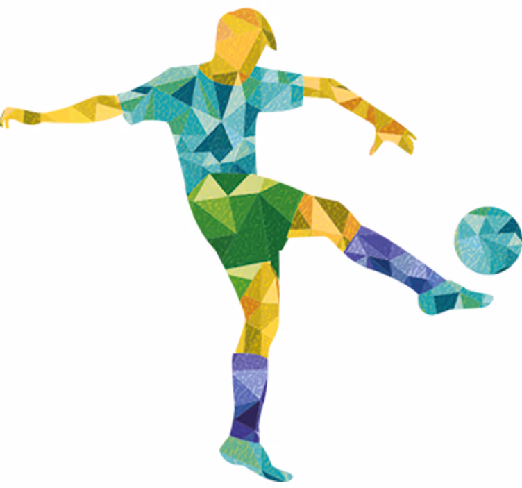 Genç odası stor perde futbol geometrik desenli - TenStickers
