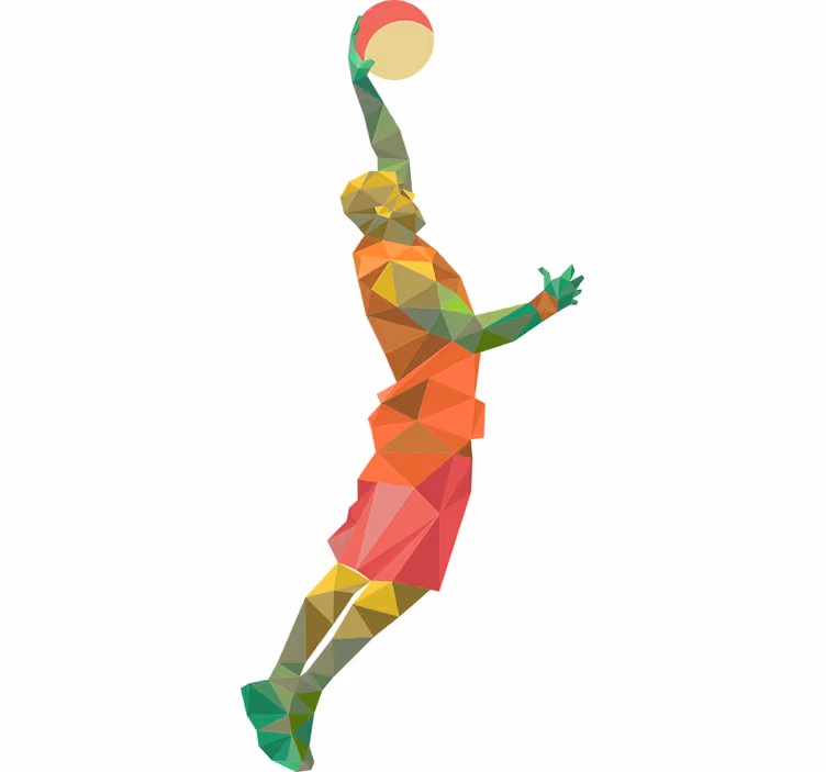 Genç odası stor perde basket oyuncusu geometrik - TenStickers