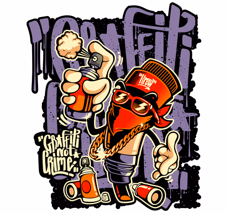 Genç odası stor perde - graffiti sokak sanatı - TenStickers