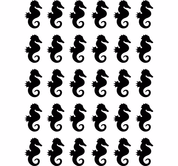 Genç odası stor perde deniz atı deseni - TenStickers