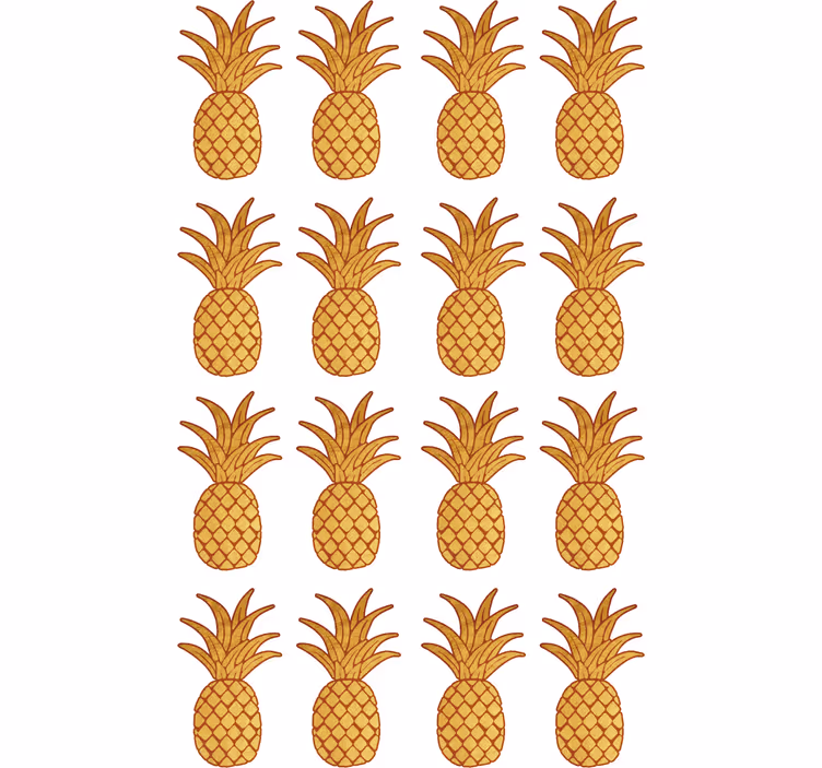 Genç odası stor perde patrón altın ananas - TenStickers