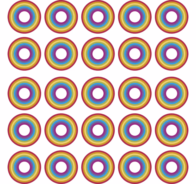 Genç odası stor perde - cpprivalia_geometrik gökkuşağı - TenStickers