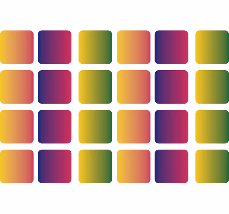Genç odası stor perde geometrik kareler gökkuşağı - TenStickers