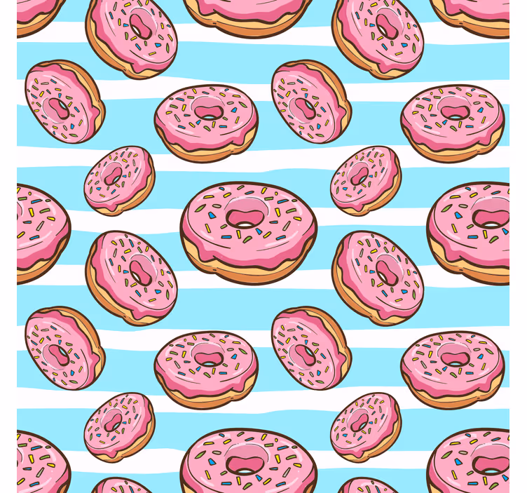 Genç odası stor perde donut ile mutlu ol - TenStickers