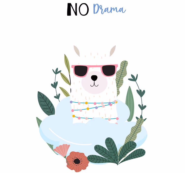 Genç odası stor perde - peru lama dramasız - TenStickers