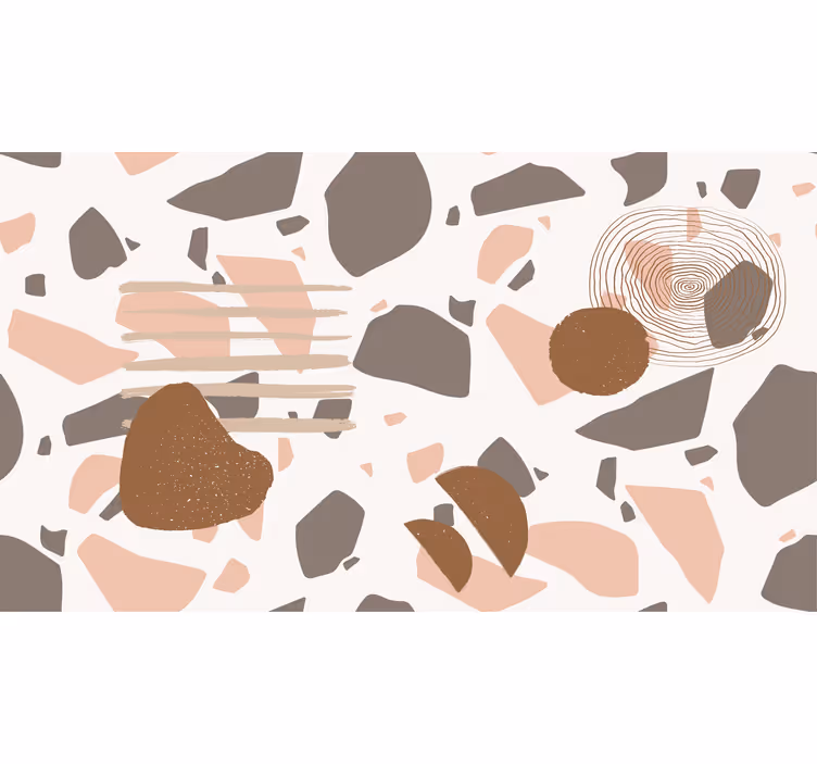 Beyaz stor perde figürlü pastel terrazzo - TenStickers