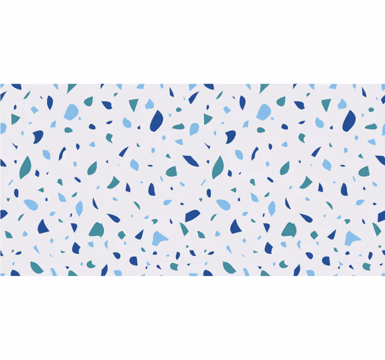 Beyaz stor perde mavi tonlar terrazzo - TenStickers