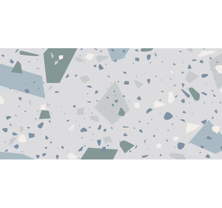 Banyo stor perde mavi beyaz terrazzo - TenStickers