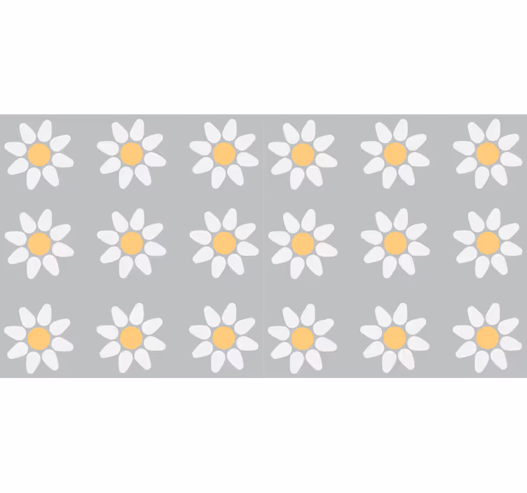 Çiçek stor perde - papatya desenli - TenStickers