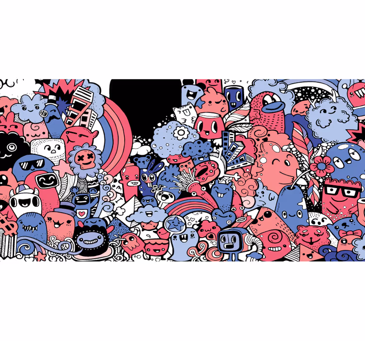 Fantasia geek desenli stor perde - TenStickers