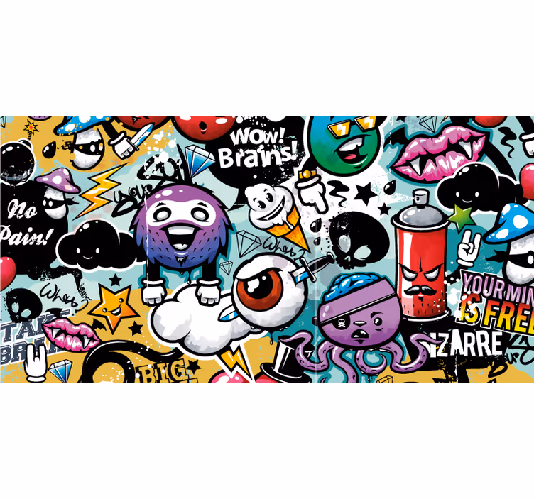 Grafiti geek desenli stor perde - TenStickers