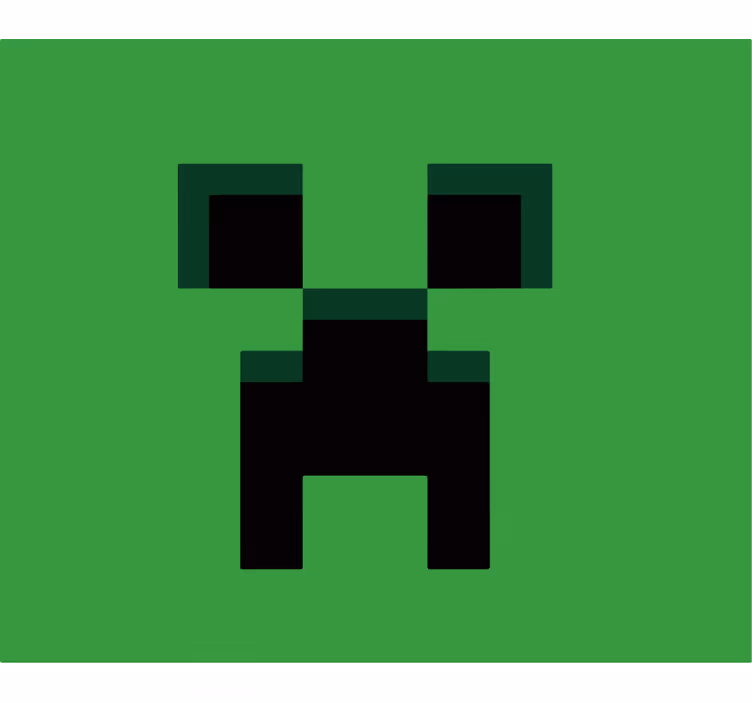 Geek desenli stor perde minecraft yeşili - TenStickers