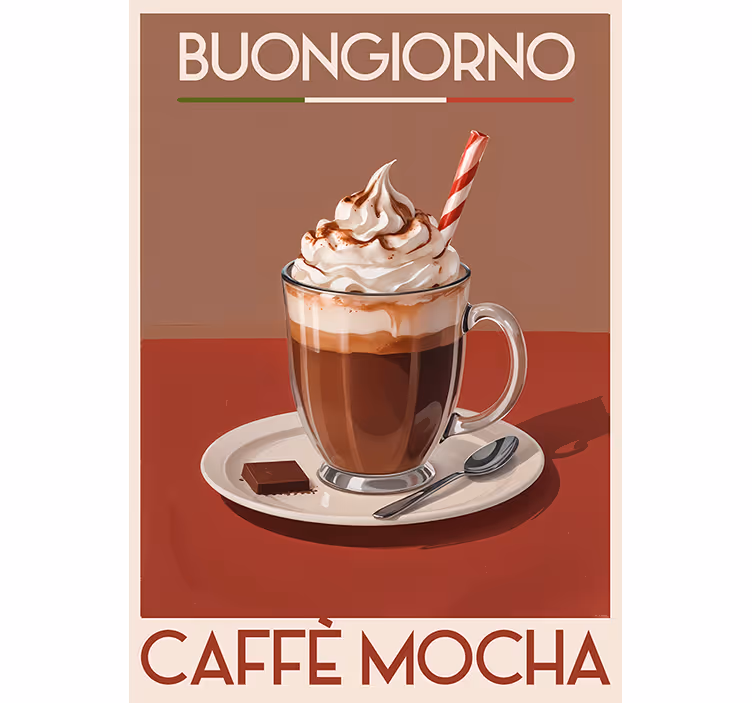 Vintage stor perde - mocha kahve - TenStickers
