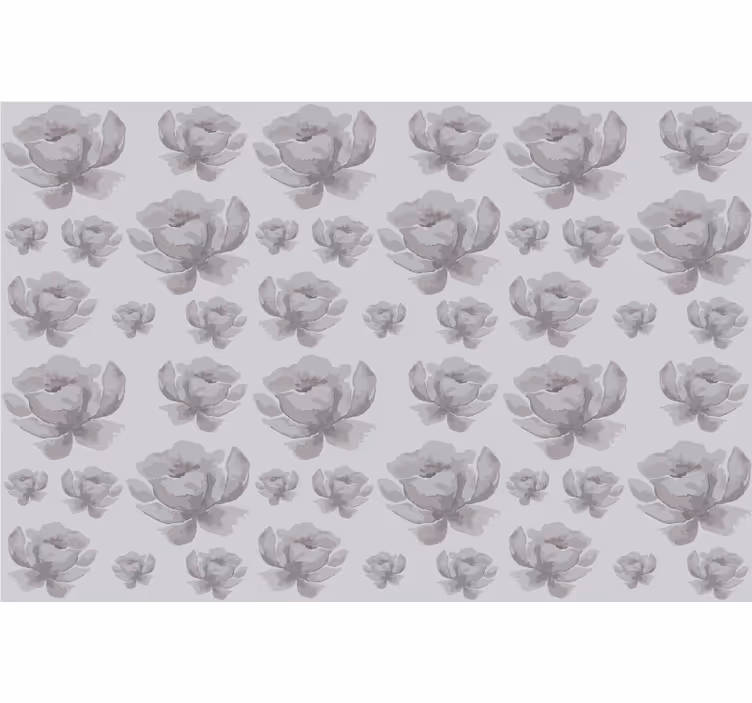 Gri stor perde 80'ler çiçek desenli - TenStickers