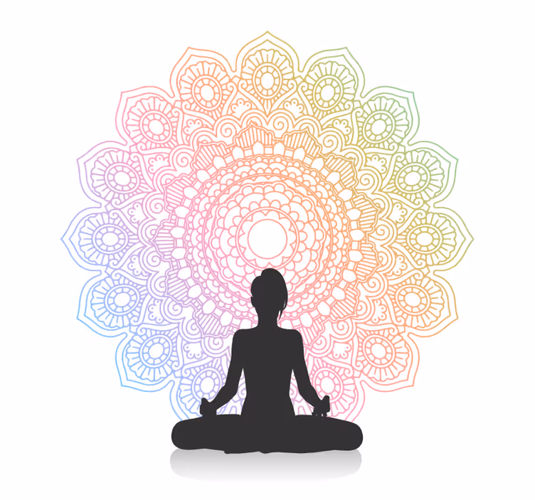 Banyo stor perde rainbow yoga mandala - TenStickers