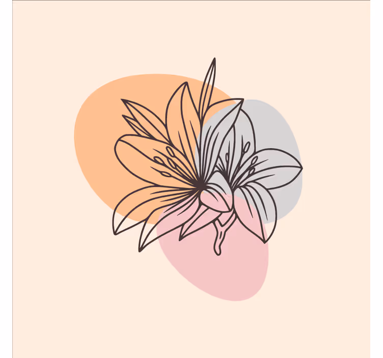 Ofis stor perde çiçekli minimalist tasarım - TenStickers