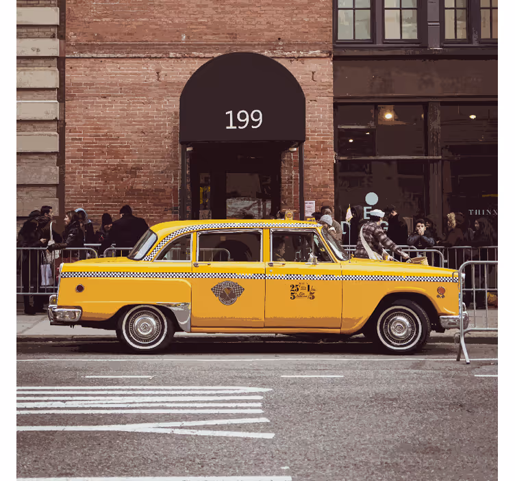 Ofis stor perde new york taksi illüstrasyonu - TenStickers