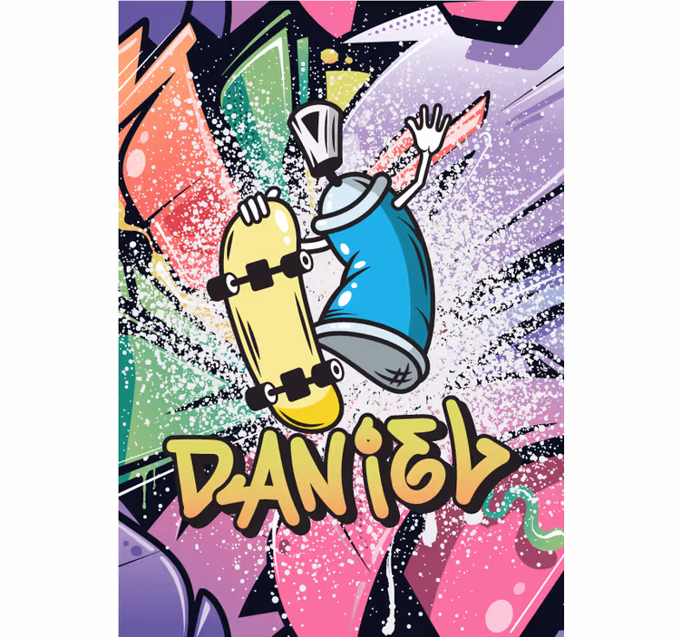 Genç odası stor perde - özel grafitti poster - TenStickers