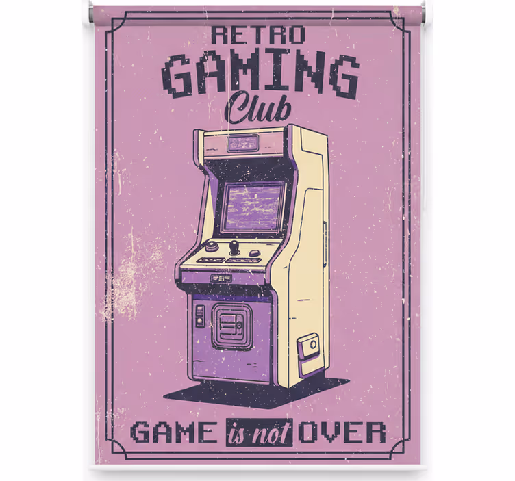 Genç odası stor perde retro oyun kulübü - TenStickers