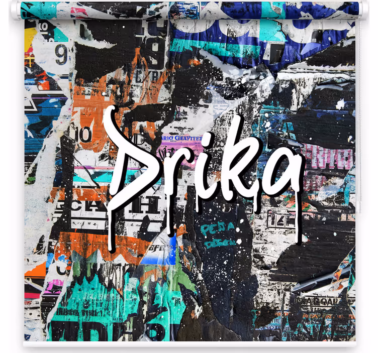 Genç odası stor perde - grafiti etiketi - TenStickers