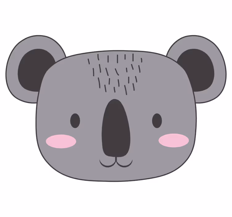 Eğlenceli stor perde koala yüzü vinil halı - TenStickers