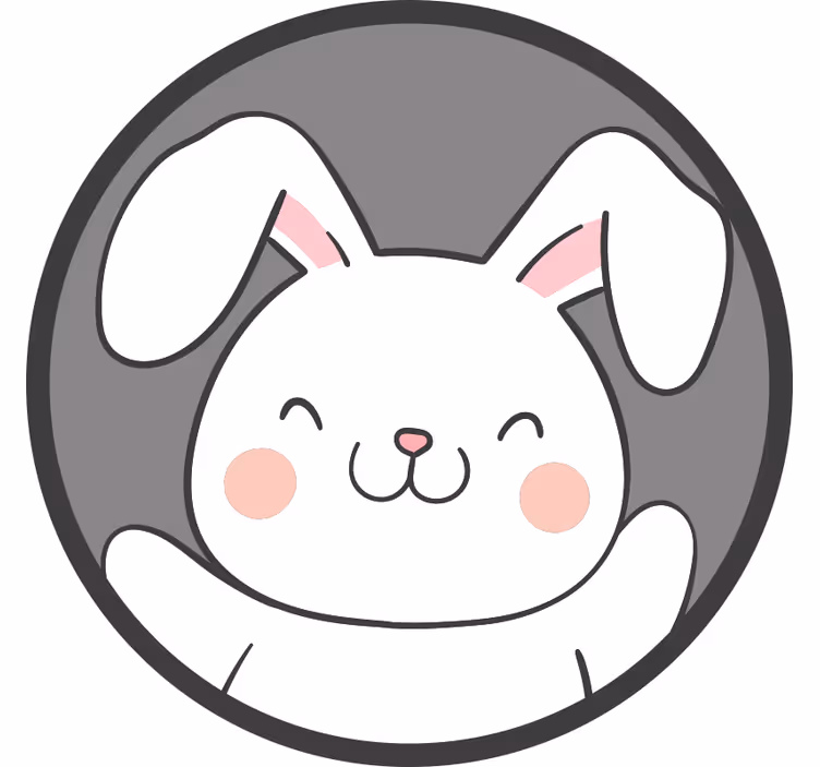 Eğlenceli stor perde gri nordik tavşan - TenStickers