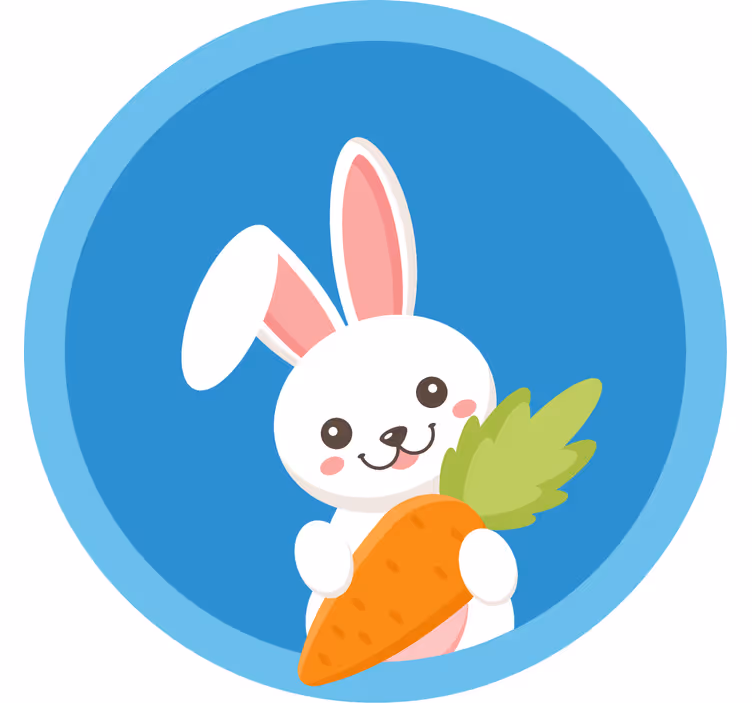 Eğlenceli stor perde tek kulaklı tavşan - TenStickers