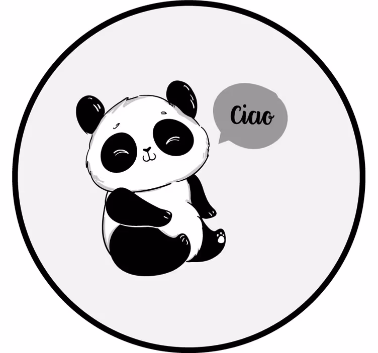 Eğlenceli stor perde mutlu panda - TenStickers