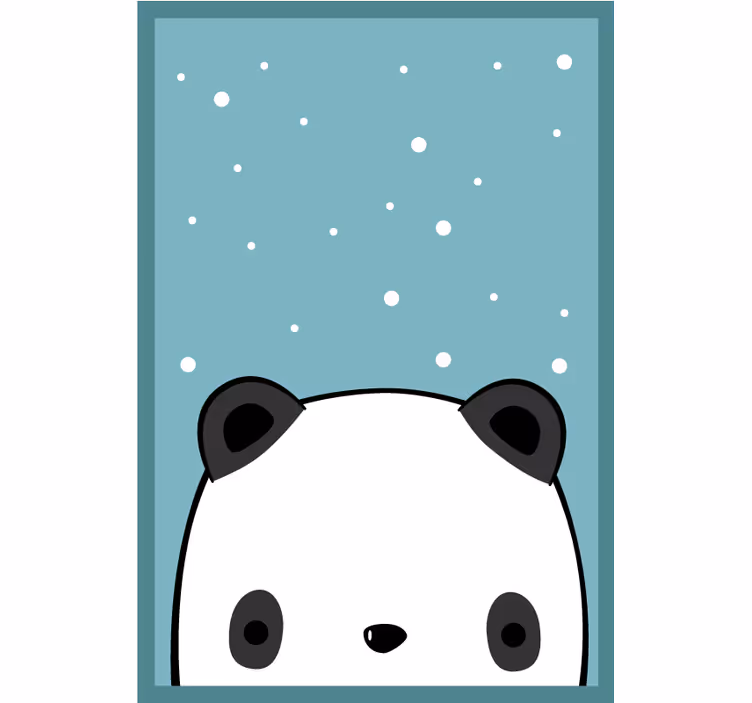 Eğlenceli stor perde sevimli panda - TenStickers