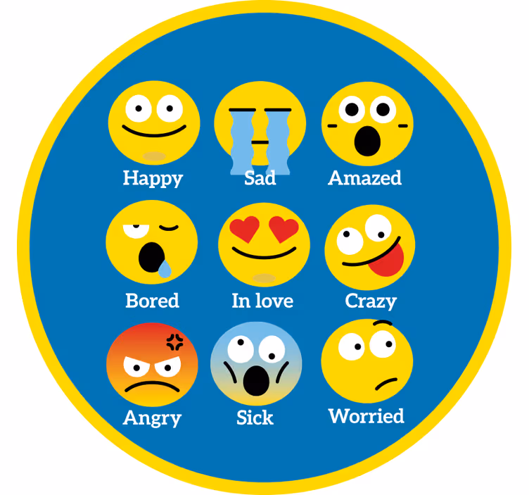 Eğlenceli stor perde duygu halısı - TenStickers