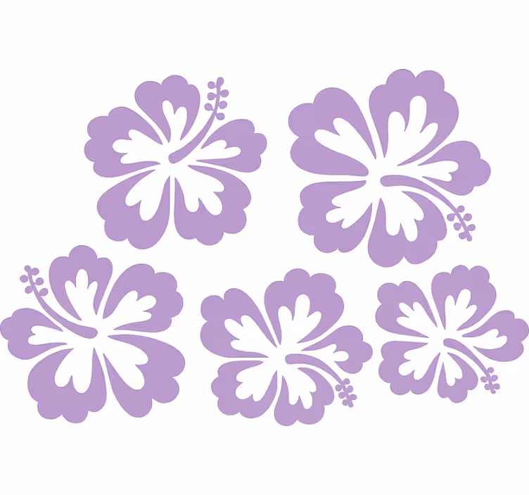 Çiçek stor perde lilac hibiskus Çiçek silueti - TenStickers