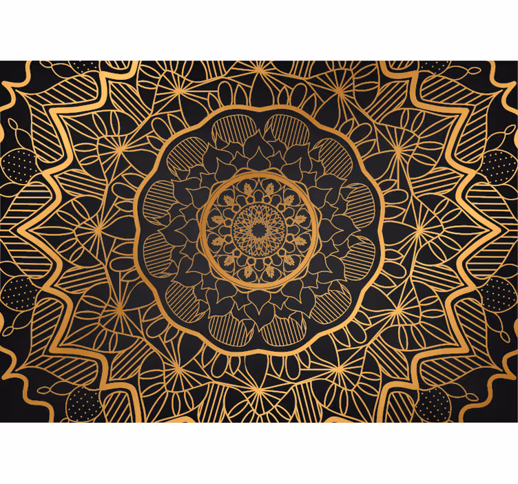 Zen stor perde - altın işık deseni - TenStickers