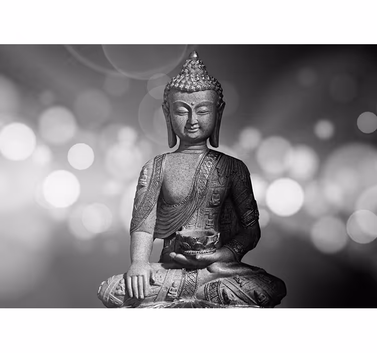 Zen stor perde - sakin buddha portresi - TenStickers