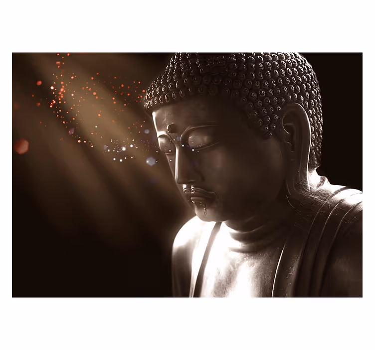 Zen stor perde sakin buda portresi - TenStickers