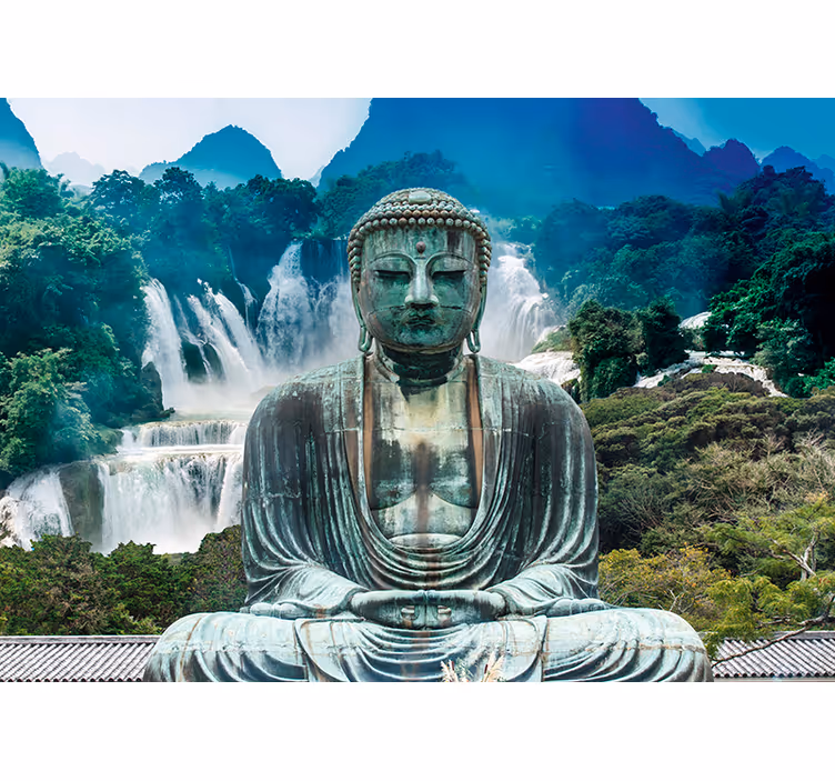 Zen stor perde - huzurlu buda Şelalesi - TenStickers