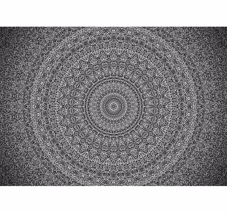 Zen stor perde gri tonlarında mandala deseni - TenStickers