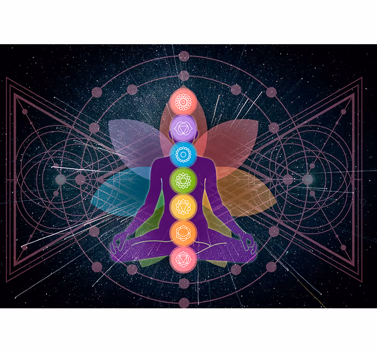Zen stor perde mistik chakra figürü - TenStickers