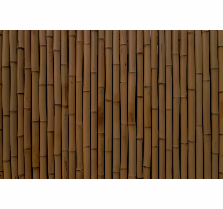 Kahverengi stor perde - koyu bambu deseni halı - TenStickers