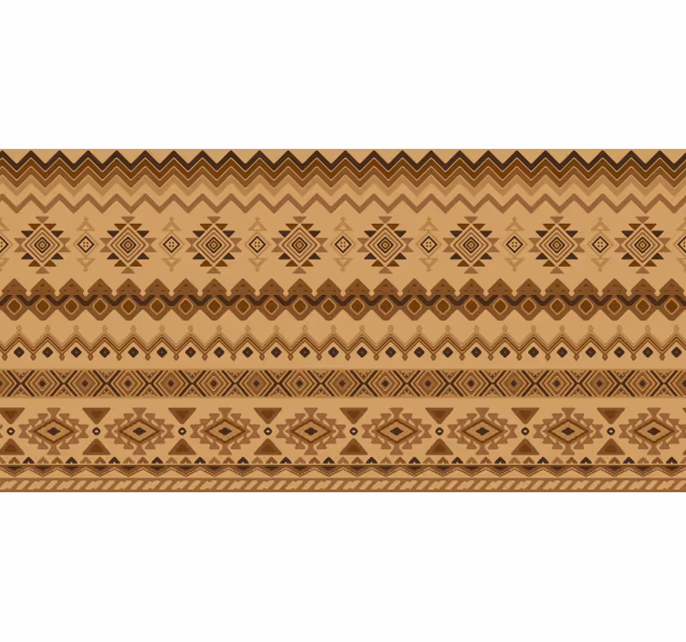 Kahverengi stor perde etnik kilim tasarımı - TenStickers