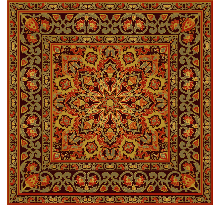 Kahverengi stor perde mutfak persian mandala etkisi - TenStickers