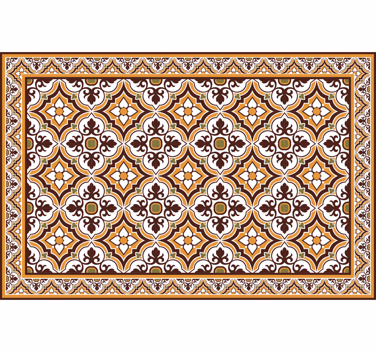 Kahverengi stor perde yeşil ve kahverengi bitki deseni - TenStickers