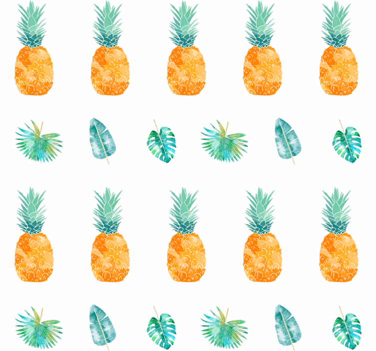 Turuncu stor perde ananas desenli - TenStickers