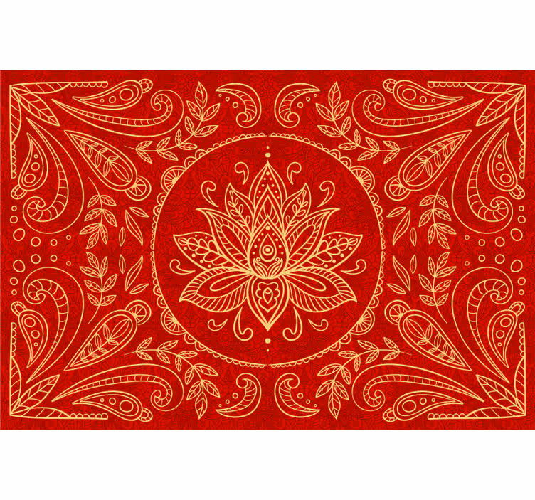Kırmızı stor perde - vintage mandala tasarımı - TenStickers