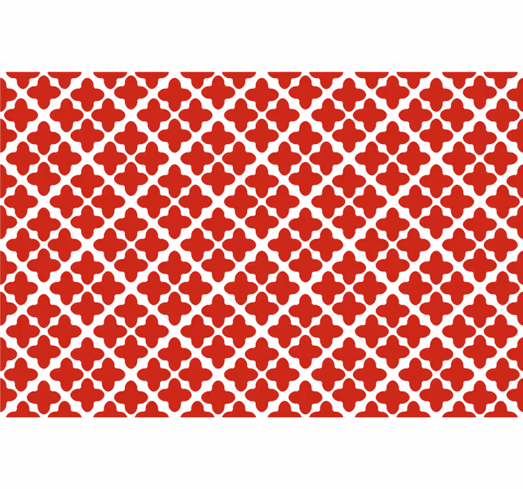 Kırmızı stor perde beyaz geometrik desenli - TenStickers