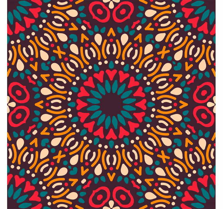 Dış mekan stor perde renkli mandala - TenStickers