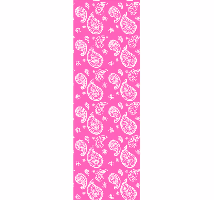 Genç odası stor perde yoğun pembe paisley - TenStickers