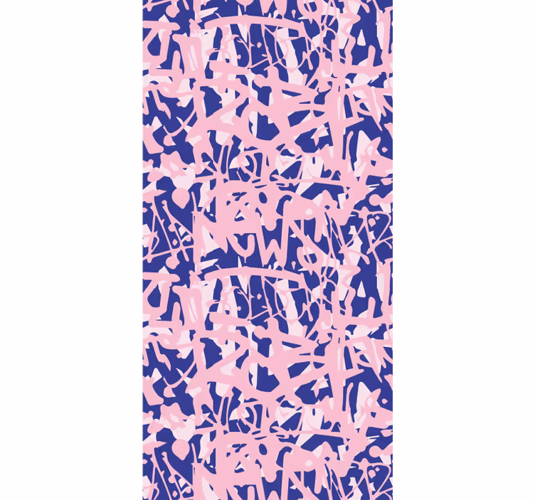 Genç odası stor perde - pembe ve mor graffiti deseni - TenStickers