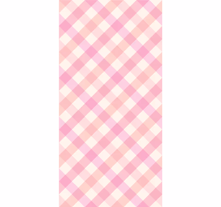 Genç odası stor perde - pembe kare desenli - TenStickers
